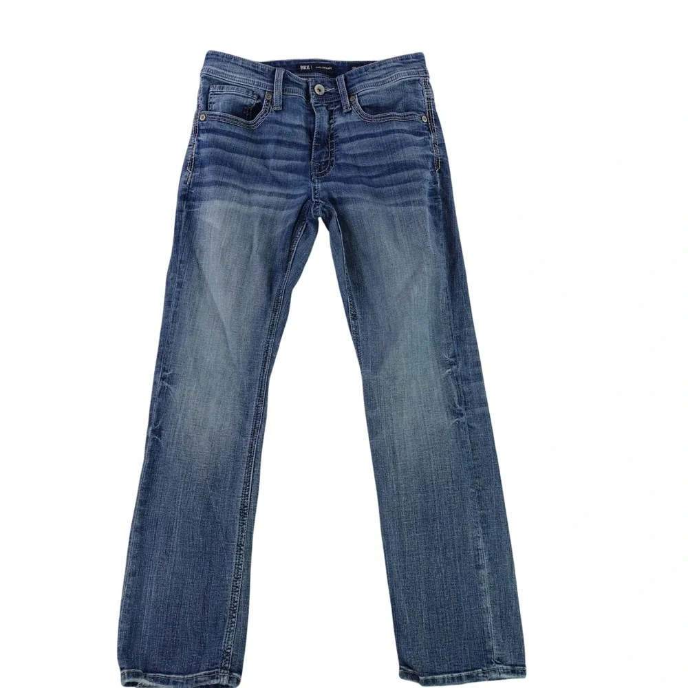 BKE Jake Straight Jeans Mens 30x30 Blue Medium Wash Stretch Denim Nice Fade 8665